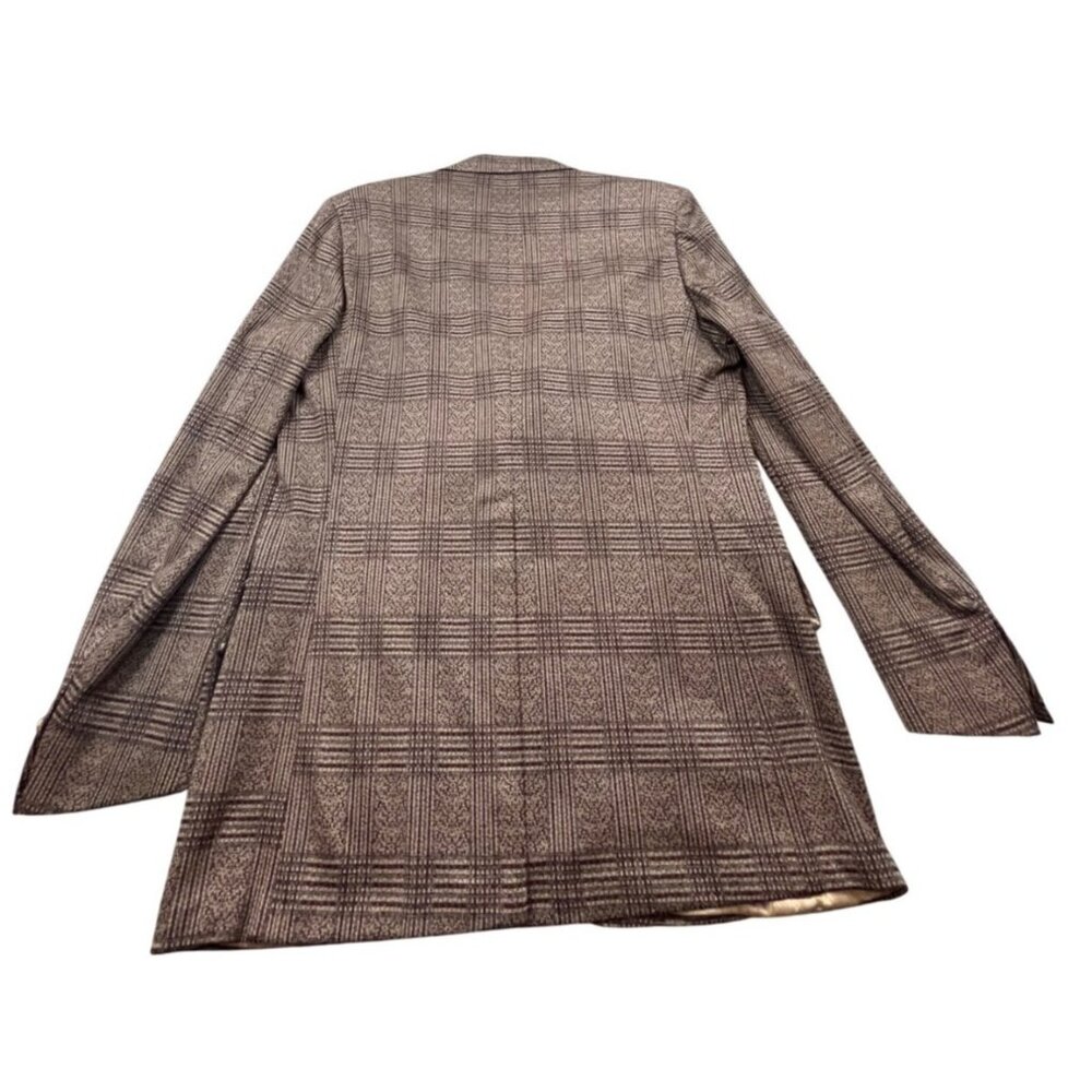 Vintage Botany 500 Blazer Men 42 Brown Glen Plaid Wool Sport Coat Classic Jacket - Picture 2 of 9